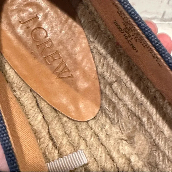 J.Crew Factory Canvas Colorblock Pink & Navy CapToe Slip on Espadrilles Size 7.5 - Picture 7 of 9